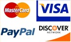 MasterCard - Visa - PayPal - Discover